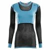 Aclima WoolNet Crew Neck Shirt Woman`s (Azure Blue/Jet Black)