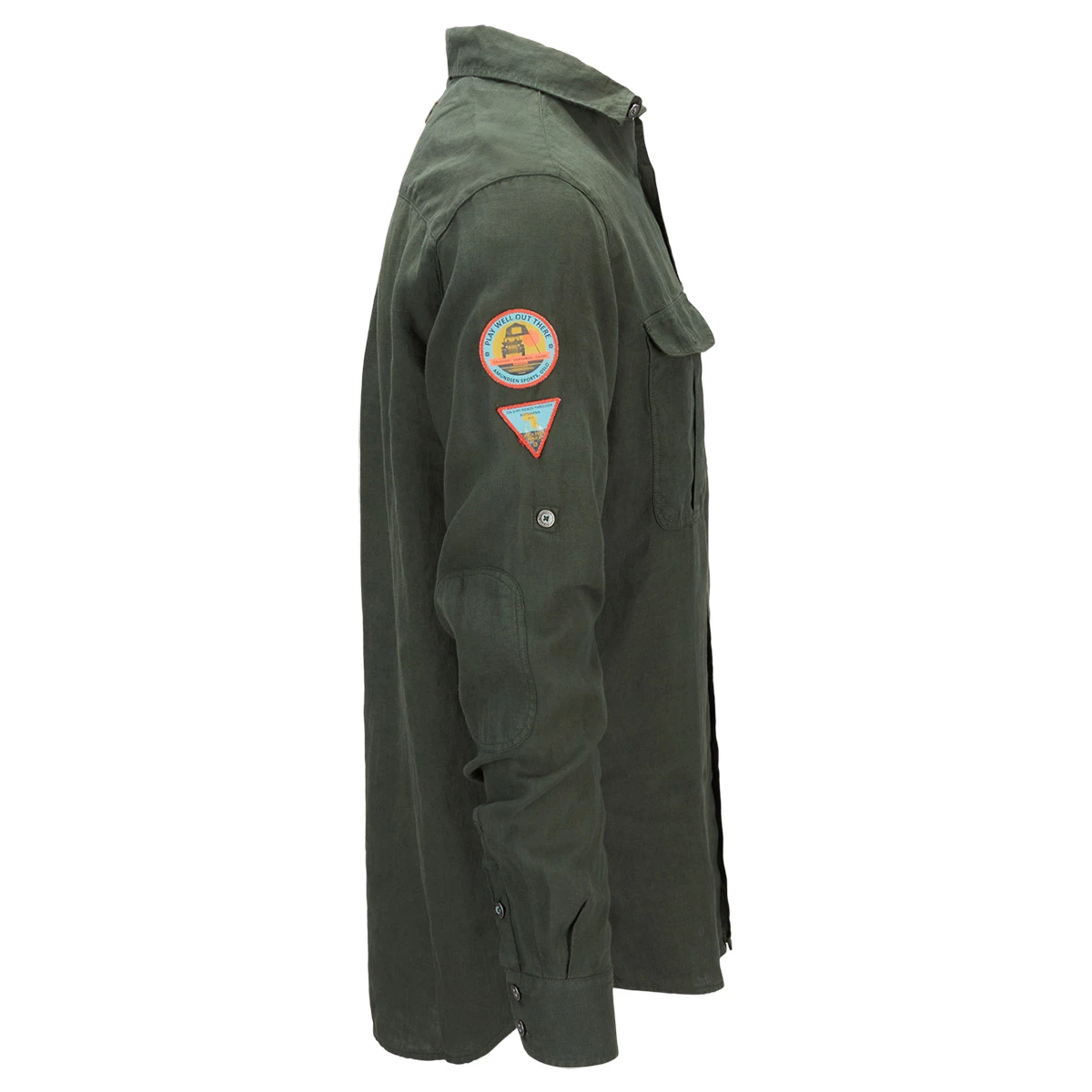 Amundsen Sports Safari Linen Shirt G. Dyed Mens (Olive) 2 Amundsen Sports Safari Linen Shirt G. Dyed Mens (Olive) - Bilde 2