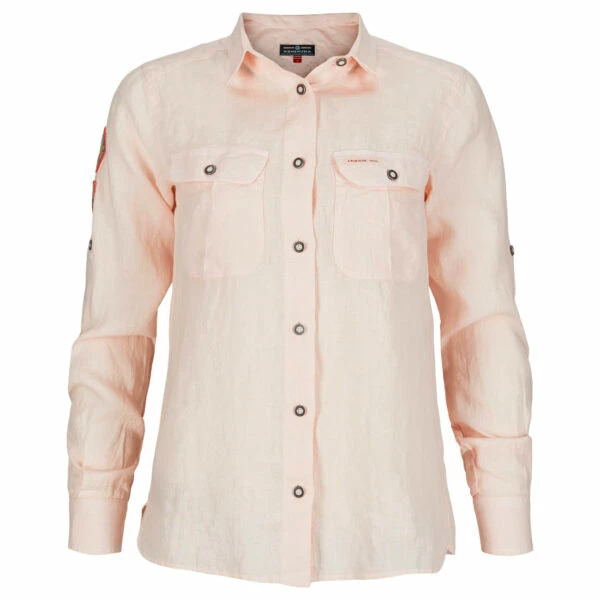 Amundsen Sports Safari Linen Shirt G. Dyed Womens (Blush Pink) 1 Amundsen Sports Safari Linen Shirt G. Dyed Womens (Blush Pink)