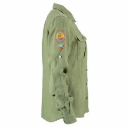 Amundsen Sports Safari Linen Shirt G. Dyed Womens (Leaf Green) 7 Amundsen Sports Safari Linen Shirt G. Dyed Womens (Leaf Green) -vinter klær Salg Amundsen Sports Safari Linen Shirt G. Dyed Womens Leaf Green