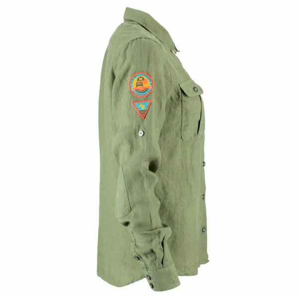 Amundsen Sports Safari Linen Shirt G. Dyed Womens (Leaf Green) 4 Amundsen Sports Safari Linen Shirt G. Dyed Womens (Leaf Green) - Bilde 4