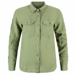 Amundsen Sports Safari Linen Shirt G. Dyed Womens (Leaf Green)