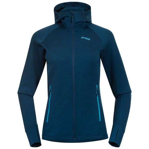 Bergans Cecilie Wool Hood Jacket (Deep Sea Blue) 1 Bergans Cecilie Wool Hood Jacket (Deep Sea Blue)