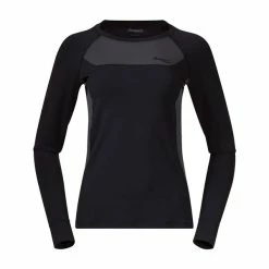Bergans Cecilie Wool Long Sleeve (Black/Solid Charcoal)