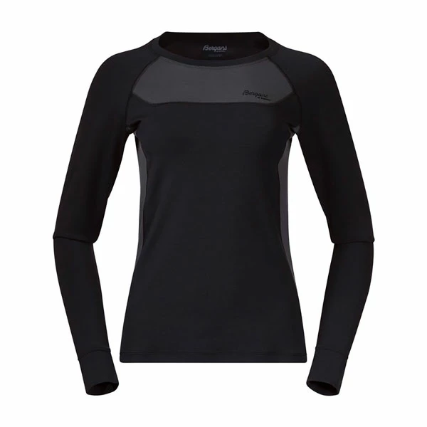 Bergans Cecilie Wool Long Sleeve (Black/Solid Charcoal) 1 Bergans Cecilie Wool Long Sleeve (Black/Solid Charcoal)