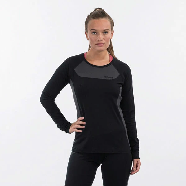 Bergans Cecilie Wool Long Sleeve (Black/Solid Charcoal) 2 Bergans Cecilie Wool Long Sleeve (Black/Solid Charcoal) - Bilde 2