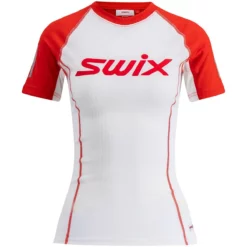 Swix Roadline RaceX Short Sleeve W (Bright White-Fiery Red)