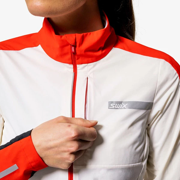 Swix Roadline Wind Jacket W (Bright White/Fiery Red) 6 Swix Roadline Wind Jacket W (Bright White/Fiery Red) - Bilde 6