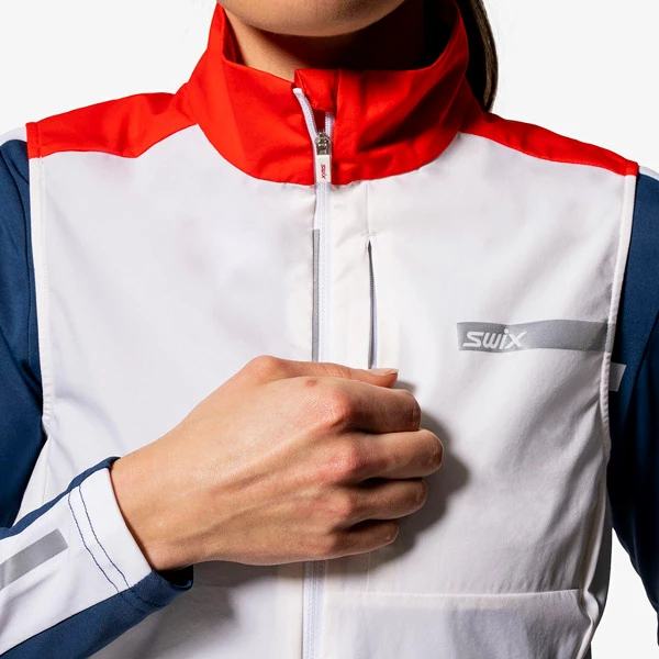 Swix Roadline Wind Vest W (Bright White/Fiery Red) 6 Swix Roadline Wind Vest W (Bright White/Fiery Red) - Bilde 6