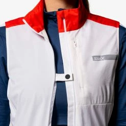 Swix Roadline Wind Vest W (Bright White/Fiery Red) 13 Swix Roadline Wind Vest W (Bright White/Fiery Red) -vinter klær Salg Swix Roadline Wind Vest W Bright WhiteFiery Red6