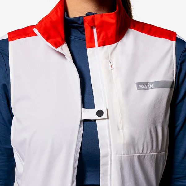Swix Roadline Wind Vest W (Bright White/Fiery Red) 7 Swix Roadline Wind Vest W (Bright White/Fiery Red) - Bilde 7